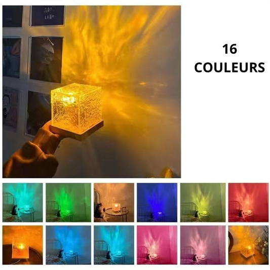 Lampe Aurore en Cristal Rotative 3D 16 Couleurs.